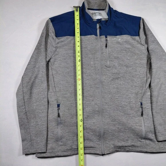 Orvis Full Zip Jacket Heather Gray Blue Bonded Mesh Classic Collection Mens XL - Picture 7 of 9